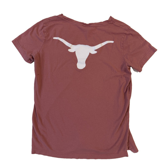 Victoria's Secret PINK TShirt Womens Small Texas Longhorns Pocket Graphic V Neck - Picture 2 of 4